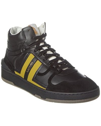 Lanvin Clay Leather & Suede High-top Sneaker - Black
