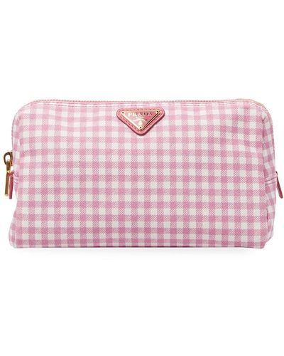 Prada gingham makeup bag sale