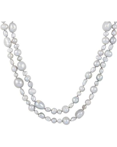 Splendid 3-8mm Pearl Necklace - Metallic