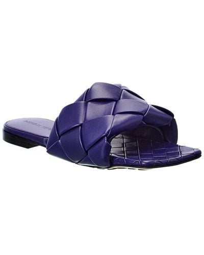 Bottega Veneta The Lido Intrecciato Leather Sandal - Purple