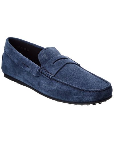 Tod's City Gommino Suede Loafer - Blue