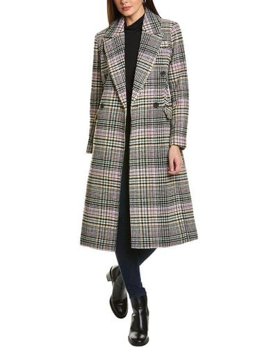 Avec Les Filles Plaid Coat - Gray