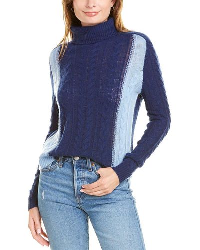 Kier + J Kier + J Turtleneck Cashmere Sweater - Blue