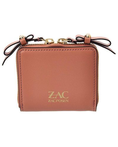Zac Posen Zac Eartha Mini Bow Zipped Small Leather Wallet - Pink