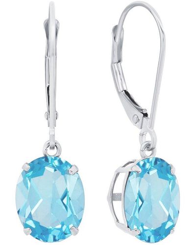 MAX + STONE Max + Stone Silver 5.50 Ct. Tw. Blue Topaz Dangle Earrings
