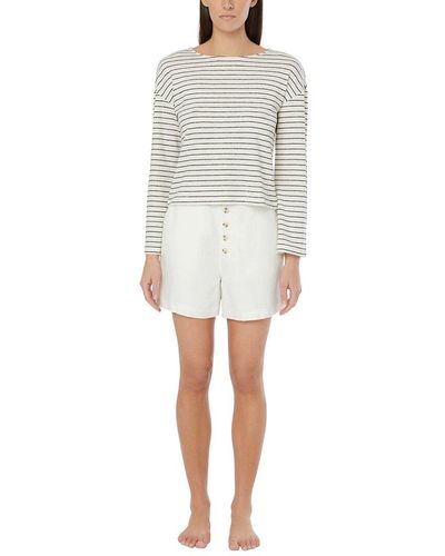 Onia Linen-blend Jersey Boatneck Top - White