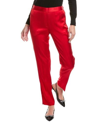 Rebecca Taylor Satin Cigarette Pant - Red