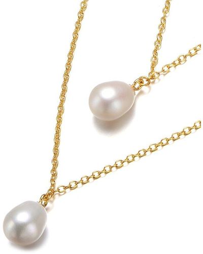 Genevive Jewelry 14k Over Silver 14.5-15mm Pearl Necklace - White