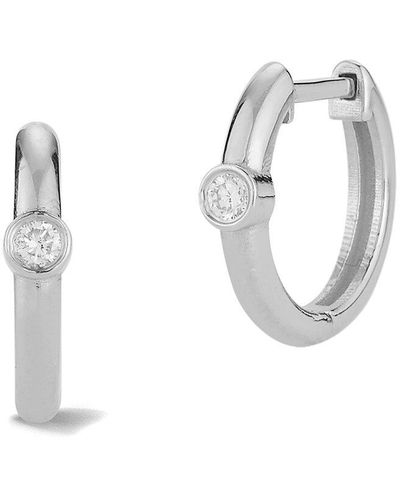 Ember Fine Jewelry 14k 0.06 Ct. Tw. Diamond Huggie Earrings - White
