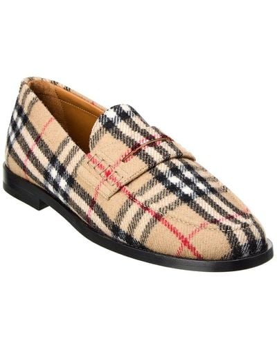 Burberry Check Wool Loafer - Brown