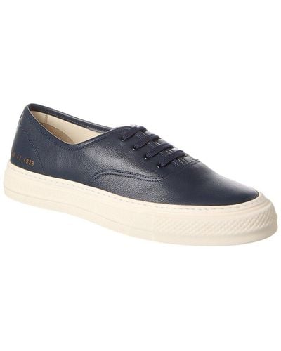 Common Projects Four Hole Leather Sneaker - Blue