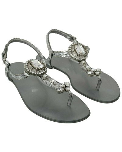 Dolce & Gabbana Crystal Flip Flop - Grey