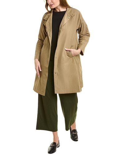 Eileen Fisher Petite Stand Collar Coat - Natural