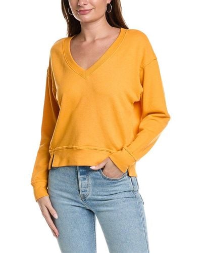 Michael Stars Camila V-neck Crop Sweatshirt - Orange
