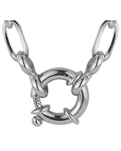 Glaze Jewelry Rhodium Plated Link Necklace - Metallic