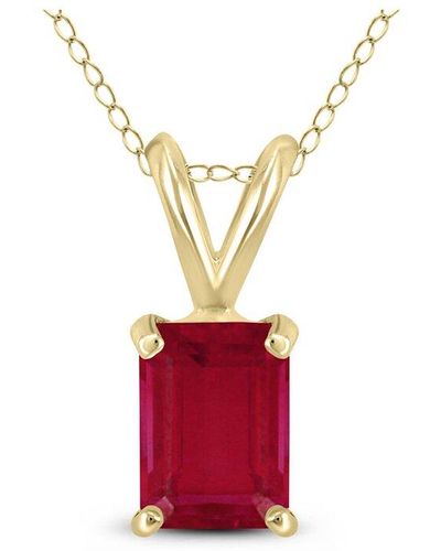 Gemstones 14k 0.40 Ct. Tw. Ruby Necklace - Red
