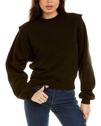 Chrldr Fran Strong Shoulder Sweatshirt - Black
