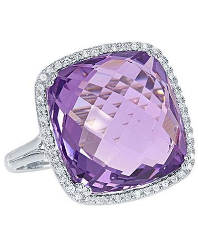 Diana M. Jewels Fine Jewellery 14k 14.25 Ct. Tw. Diamond & Amethyst Ring - Purple