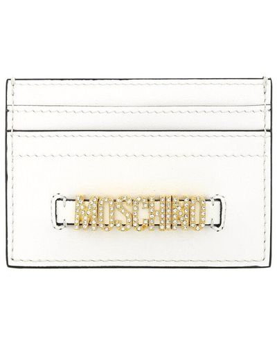 Moschino Logo Leather Card Case - Natural