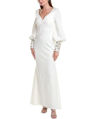 Badgley Mischka Scuba Gown - White