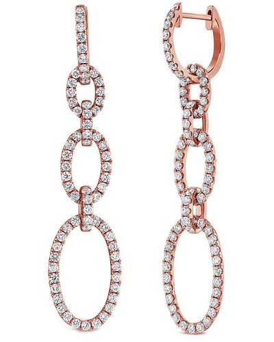 Sabrina Designs 14k Rose Gold 1.98 Ct. Tw. Diamond Link Dangle Earrings - White