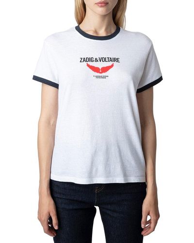 Zadig & Voltaire Zoe Zv Wings Liberte Linen-blend Shirt - White