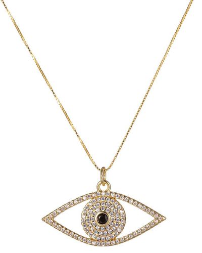 Eye Candy LA Silver Cz Addison Evil Eye Pendant Necklace - Metallic