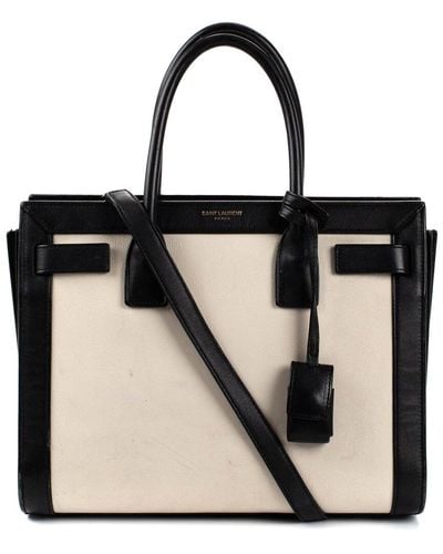 Saint Laurent Leather Sac De Jour Handbag (Authentic Pre-Owned) - Black