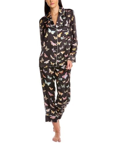 Karen Mabon 2pc Pajama Top & Pant Set - Black