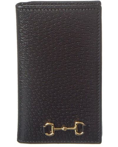 Gucci Horsebit Leather Card Holder - Black
