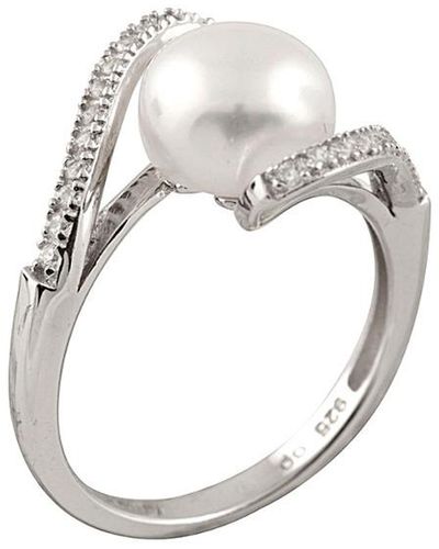 Splendid Silver 8-9mm Pearl Ring - White