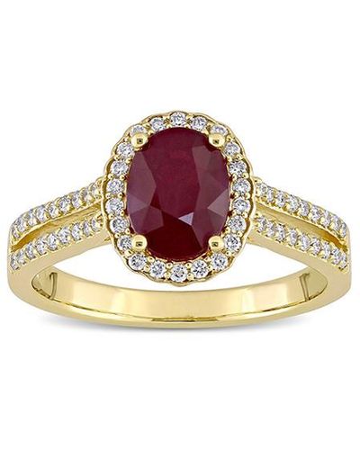 Rina Limor 14k 1.73 Ct. Tw. Diamond & Ruby Ring - Pink