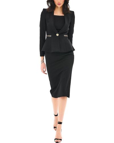 BGL 2pc Wool-blend Blazer & Dress Set - Black