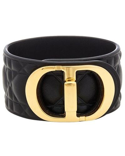 Dior Logo Leather Bracelet - Black