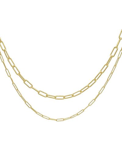 Adornia 14k Plated Paperclip Chain Necklace - Natural