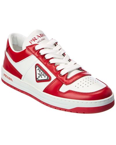 Prada Downtown Leather Sneaker - Red