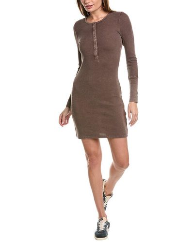 Splendid Forever Henley Mini Dress - Brown