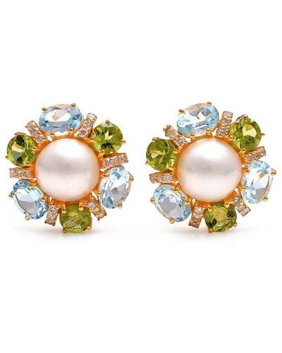 Arthur Marder Fine Jewelry 14k Over Silver Mabe Pearl Earrings - White