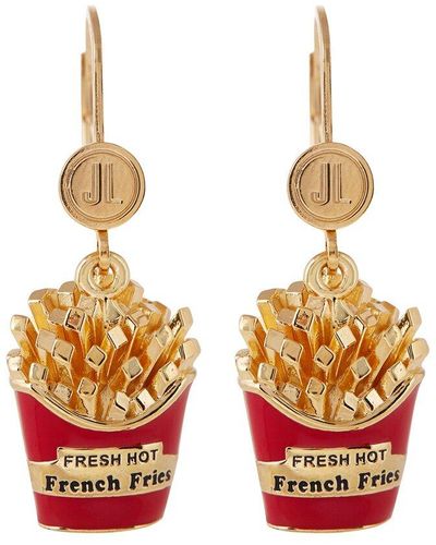 Judith Leiber 14k Over Silver French Fries Earrings in Metallic