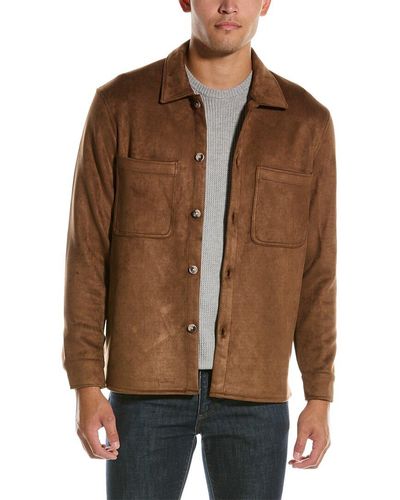 Magaschoni Collared Button-down Shirt Jacket - Brown