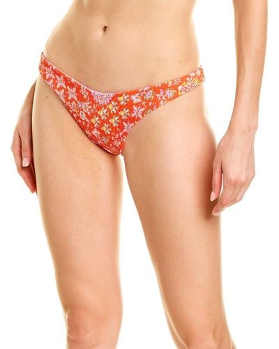 Luli Fama Reversible High Leg Brazilian Bikini Bottom - Red