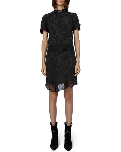 Zadig & Voltaire Roberts Jac Chaines Silk Mini Dress - Black