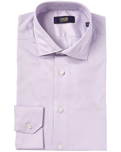 Class Roberto Cavalli Comfort Fit Dress Shirt - Purple
