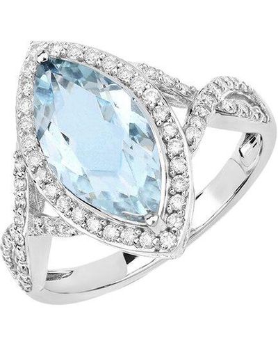 Diana M. Jewels Fine Jewelry 14k 2.24 Ct. Tw. Diamond & Aquamarine Ring - Blue