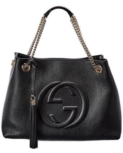 Gucci Soho GG Leather Tote - Black