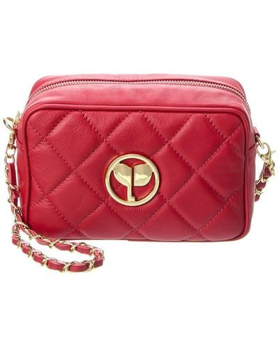 Persaman New York Ophelia Quilted Leather Crossbody - Red