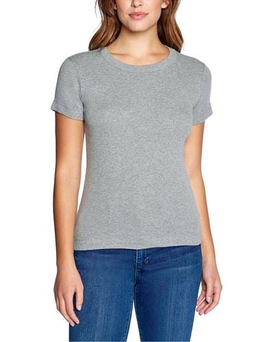 Three Dots Solid Crewneck T-shirt - Gray