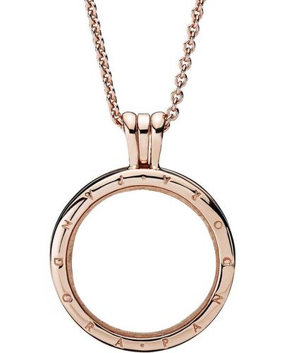 PANDORA Rose Lockets Logo Necklace - Metallic