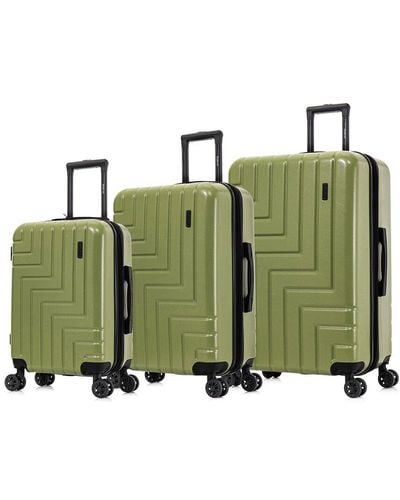 DUKAP Zahav Lightweight Expandable Hardside Spinner 3pc Luggage Set - Green