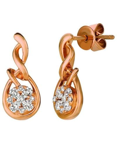 Le Vian Le Vian 14k Strawberry Gold 0.32 Ct. Tw. Diamond Earrings - Orange
